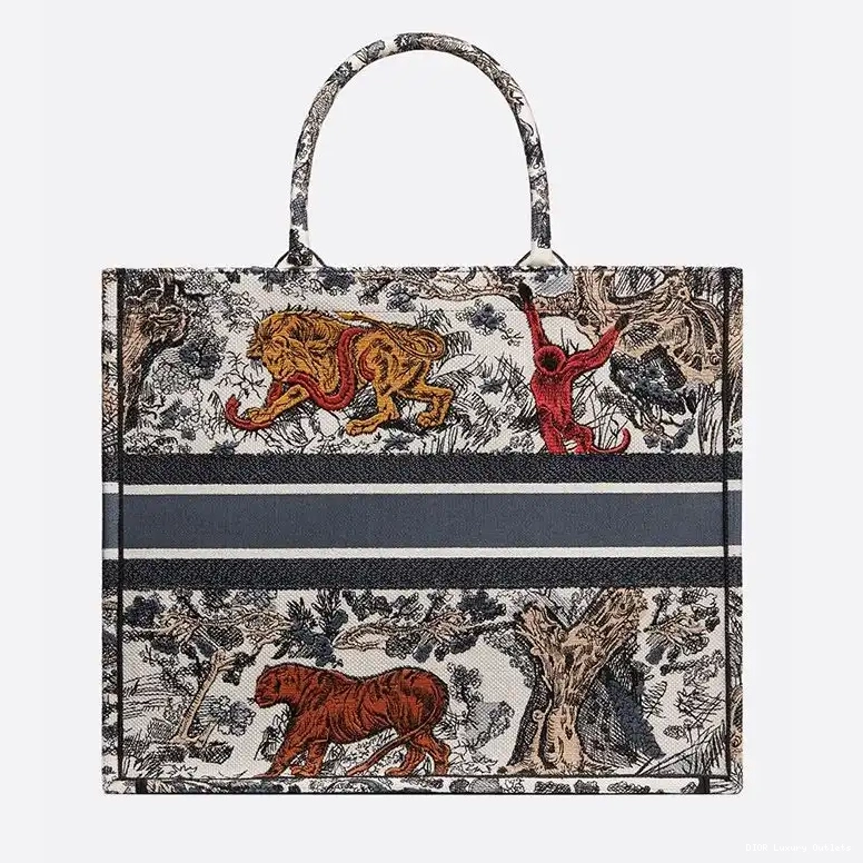 Cheap Toile Canvas Dior Tote Tiger Jouy De Motif Book 0414 Luxury